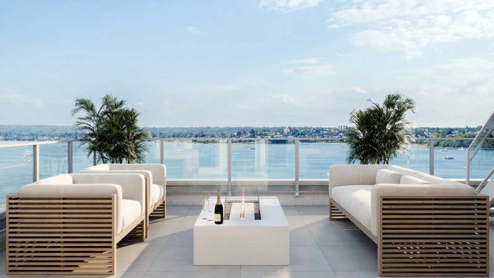 Rooftop terrace overlooking English Bay